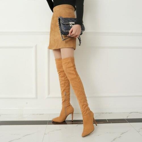 Plus Size 10 11-15 thigh high boots knee high boots over the knee boots women ladies boots shoes woman winter boots women