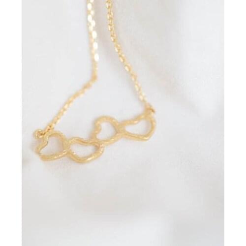 10pcs/lot Of Four Little Love Peach Hearts Pendants Necklace Mix Color Women Love Jewelry Free Shipping Wholesale