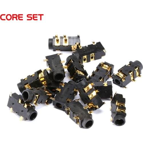 10PCS 3.5MM Headphone PJ-327A Gold-Plated Patch 5 Pin SMD Audio Earphones/Headphone Socket PJ327A MP3 Accessories