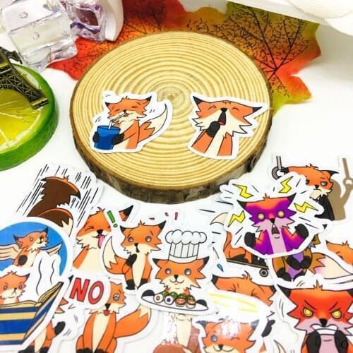 40 PCS Cute loving fox Sticker Anime Icon Stickers Gifts for Children to Laptop Suitcase Guitar Fridge Bicycle Car toy