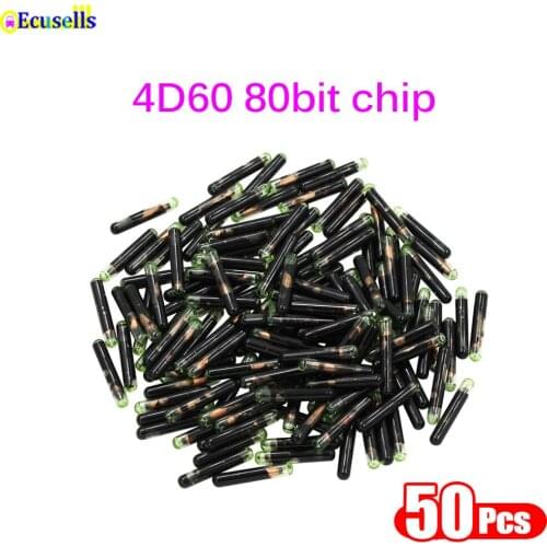 50pcs/lot Good quality Aftermarket Blank 4D60 80Bit Glass Auto Transponder Chip for Ford/Subaru