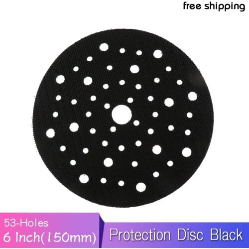 6 Inch 53-Hole Interface Pad Protection Disc Black Power Tool Accessories for Sander Polishing & Grinding - Hook and Loop