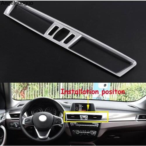 Angelguoguo Car ABS Front Console Panel Air Conditioner Vent Frame AC Outlet Cover Trim For BMW X1 F48 2016 2017