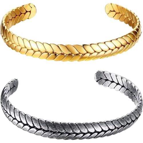Cuff Bracelet Bangle Stainless Steel Best Friend Sister Gift for Women Teen Girls with Wheat Ear Pattern Design
