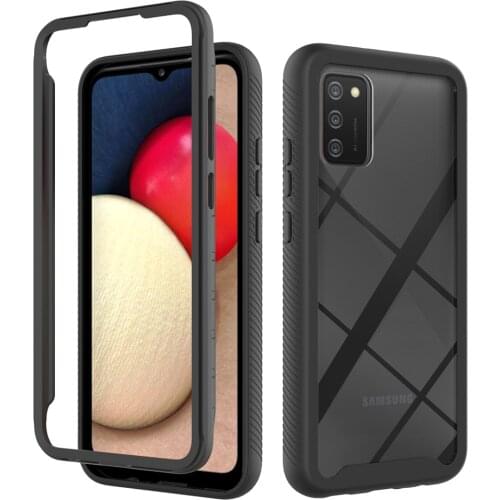 360 Full Phone Case for Samsung Galaxy A32 4G A12 A02S A02 A22 A42 A52 A72 5G M02 Case Luxury Black Bumper Clear Cover Capa Men