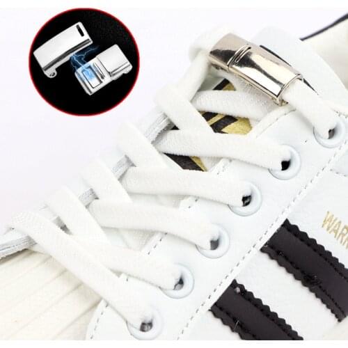 1 Pair New Elastic Shoe Laces Magnetic Locking No Tie Shoelaces Flat Used For All Shoes Sneakers Child Adult Lazy Shoelace