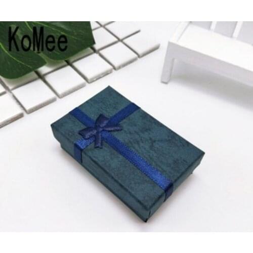 Delicate Lovely Earrings Ring Box 12pcs 5x8x2.5cm Navy Paper Boxes Necklace Earring Jewelry Gift Packaging & Display Box package