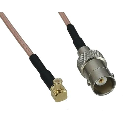 Cable BNC female jack to MCX male plug right angle crimp RG316 RF pigtail 4inch~20M