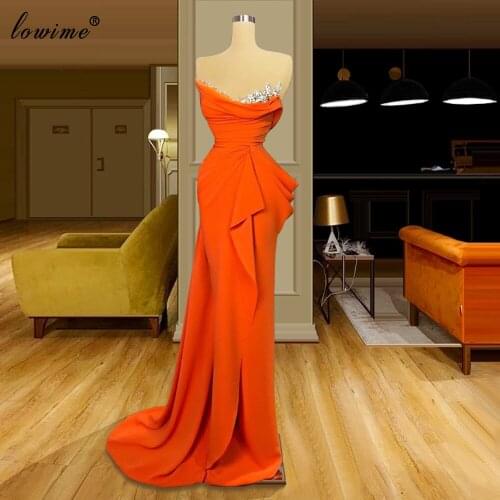 Middle East Mermaid Cocktail Dresses 2020 Long Strapless Celebrity Dresses Women вечернее платье Dubai Weddong Party Dress Robes