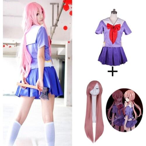 Cosplay Popular Future Diary Gasi Yuno Mirai Nikki School Uniform women Girls Cosplay Sailor Costume