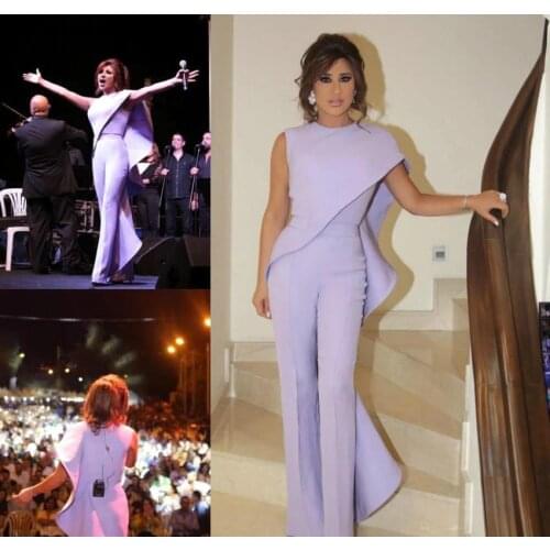 Lavender Jumpsuit Celebrity Dresses Sheath Red Carpet Holidays Graduation Wear Formal Evening Party Gowns Plus Size Custom Made