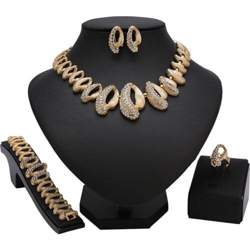 Longqu Fashion New Design Women Costume Jewelry Set Bridal Nigerian Wedding Jewelry set Dubai gold bridal Jewelry set Wholesale
