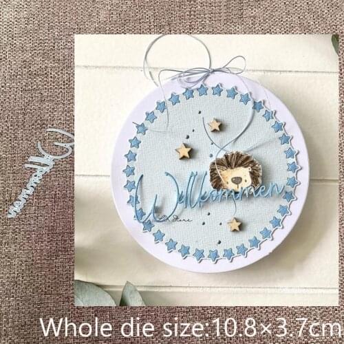 XLDesign Craft Metal stencil mold Cutting Dies German Welcome decoration scrapbook die cuts Album Paper Card Craft Embossing