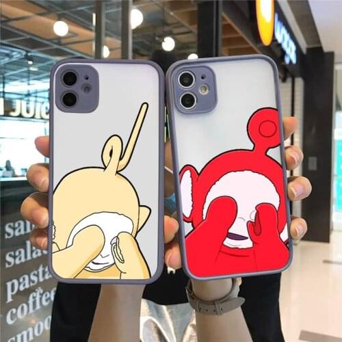 Teletubbies doll cute cartoon luxury shell Phone Cases matte transparent For iphone 7 8 11 12 plus mini x xs xr pro max cover