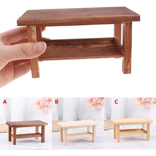 1/12 Miniature Dollhouse Furniture Wooden Dining Table Pretend Play Simulation Furniture Toys