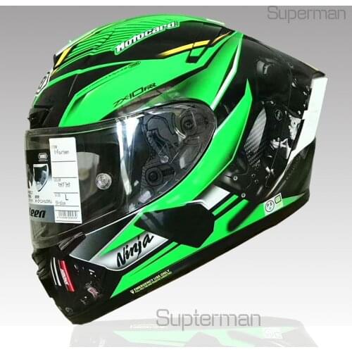 Full Face Motorcycle helmet X14 KAWAZX-10RR GREEN Helmet Riding Motocross Racing Motobike Helmet