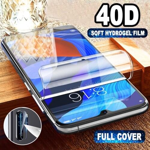 2in1 40D Soft Hydrogel Film On Honor 20 9X 10 Lite Pro Camera Lens Film Screen Protector Glass For Huawei P30 P20 Mate 30 Cover