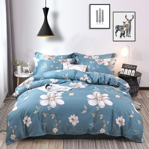 Nordic Simple Jacquard Quilt Cover Bed Sheet Quilt Cover Dormitory Four-Piece Queen Bedding Set Bedding Set with Fitted Sheet