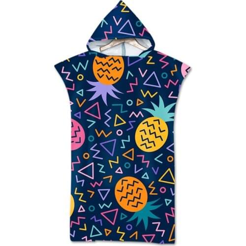 New Fruit Printed Hooded Towel Adults Cloak Beach Towel Poncho Microfiber Swimming Bath Towels Bathrobe Beachwear