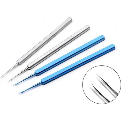 Ophthalmic Foreign Body Needle Straight Tip Curved Tip Microscopic Instrument Tool High Quality Stainless Steel Titanium Alloy A
