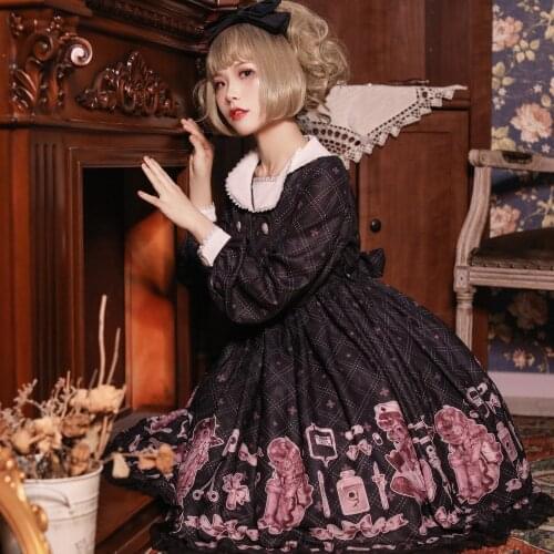 Long Sleeve Lolita Dress Japanese Spring Summer Sweet Cute Gothic Women Kawaii Victorian Tea Party Girls Anime Cosplay Lolita Op