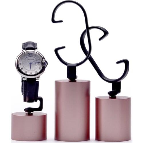 Watch display stand Cylindrical jewelry stand Bracelet jewelry display stand Rose metal watch stand