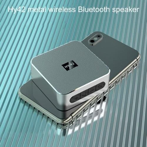 HY42 Wireless Speaker Portable Bluetooth 5.0/4.2 Metal Subwoofer Card Insert Mini Speaker for Home Gift Customization