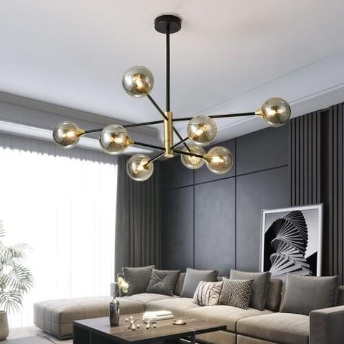 Nordic Modern LED Chandelier Ins Luxury High Quality Glass Balls Hanging Lamp Home Decorate Living Dining Room Lights Fixtures