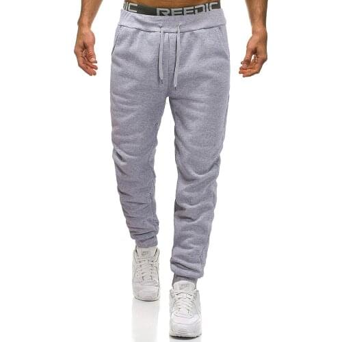 Sweatpants Men Pure Color Lanyard Slacks Loose and Comfortable Trousers