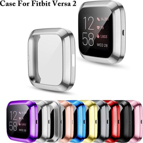 Scratchproof Shockproof Watch Case Accessories for Fitbit Versa 3/2 Soft TPU Flexible Cover Full Screen Protective Bumper Shell