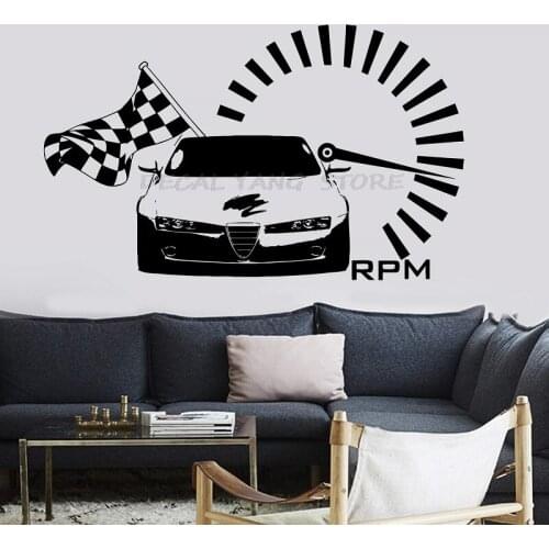 Vinyl wall decal, cool car speed racing venue, garage decoration, car wash shop, home living room decoration 1565