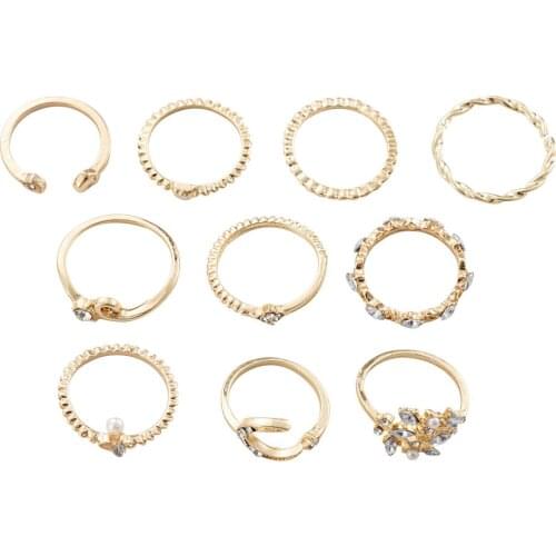 10pcs vintage Korean Personality Two Piece Women Ring Simple Winding Open Waveshaped Joint Ring Tail Ring Wedding Jewelry Sale