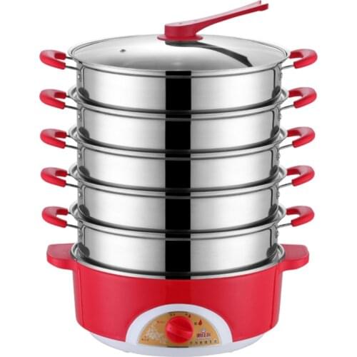 1-6 Layers Electric Food Steamer 304 Stainless Steel Pot Stainless Steel Food Pan Rice Bun Steamer Steam Cooker Instant Pot