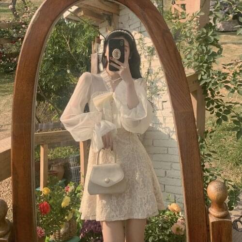 2021 Early Spring Gentle Dress Hepburn Style Temperament Small Chiffon Dress French Retro Niche Design