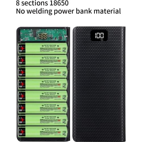 8x18650 Power Bank Battery Box Shell Case DIY Type-C Micro USB Mobile Phone Charger Box Case 5V For Charging Mobile Phones