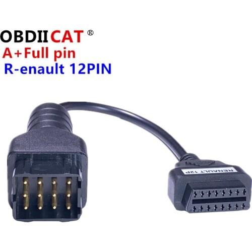 A+ Quanlity 12Pin to 16pin obd2 OBD II Connector Adapter 12 pin Car Diagnostic Cable 16 PIN Vehicle Electronics