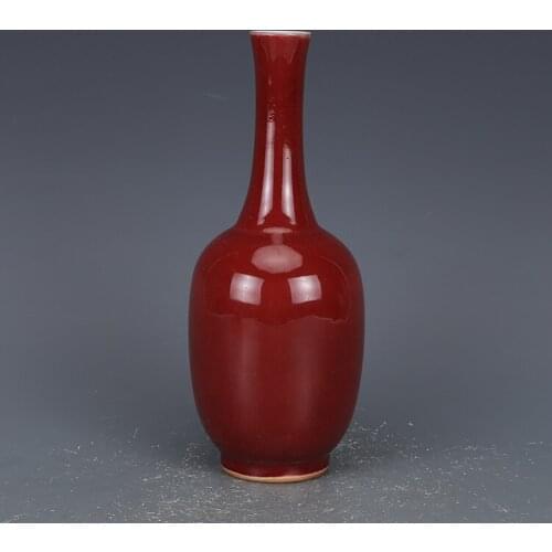 Antique QingDynasty porcelain vase,Red bottle,Hand-painted crafts,Collection&Adornment,Free shipping