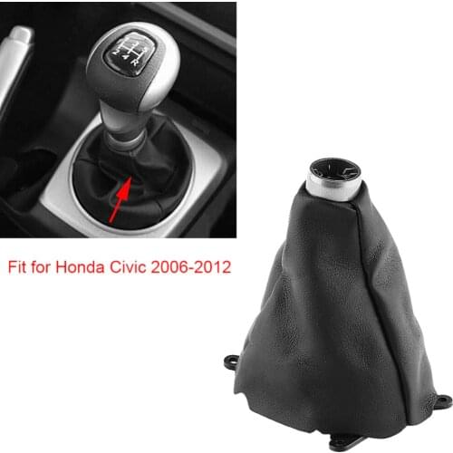 Car Manual Plastic Rubber Gear Gaiter Shift Shifter Boot Replacement for Honda Civic 2006 2007 2008 2009 2010 2011 2012