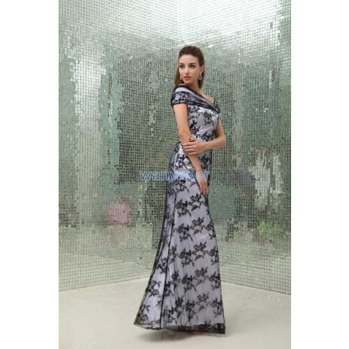 Free shipping woman dresses 2018 floor length long new design hot sale vestidos formales black lace Mother of the Bride Dresses