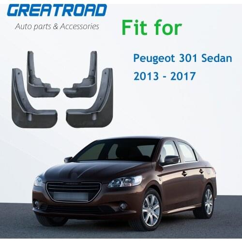 4Pcs Car Front Rear Fender Flares Splash Guards Mud Flaps Mudguards for Peugeot 301 Sedan 2013 2014 2015 2016 2017 Mudflaps