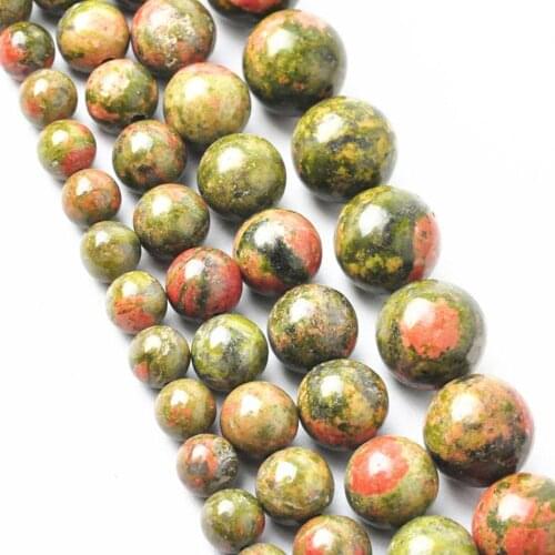 4 6 8 10 12mm Natural Green Colorful Stone Spacer Loose Beads Jewelry Making Round DIY Wholesale For Necklace Bracelet New