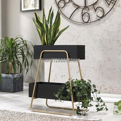 Flower stand balcony wrought iron floor-standing multi-layer shelf TV cabinet next to the shelf living room indoor window sill u