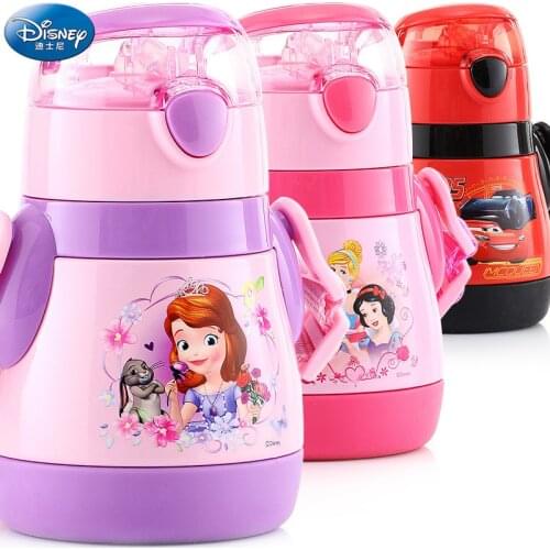 Disney childrens straw thermos Leak proof Mickey cup Child portable cup Baby cup stainless steel food grade material 6-12 hours
