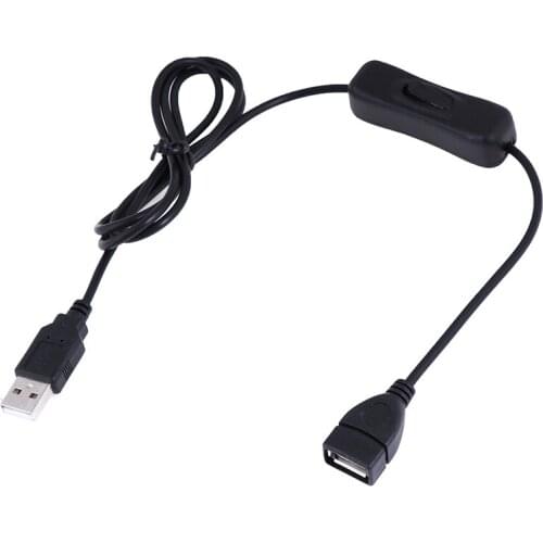 Electronics Date Converting 1M USB Cable Male to Female Switch ON OFF Cable Toggle LED Lamp Power Line Black