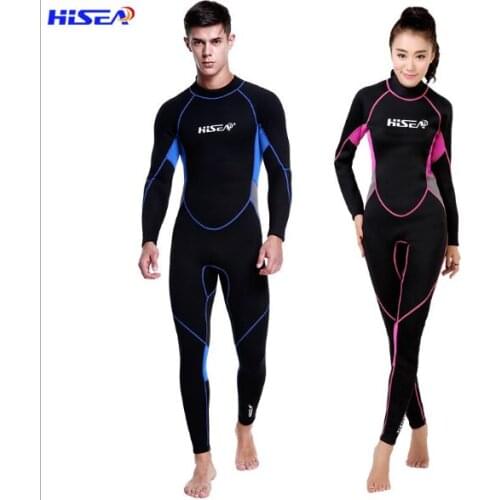 HISEA 3mm Diving Suit Couple Long Sleeve Pants Warm and Thicker Swimming Suit Diving Suit Zipper Jellyfish Surfing