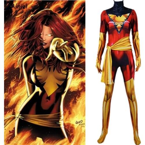X-Men Phoenix Jean Grey Girl Cosplay Costume Super Heros Bodysuit Suit Jumpsuits Zentai Halloween Costume for Kids Women