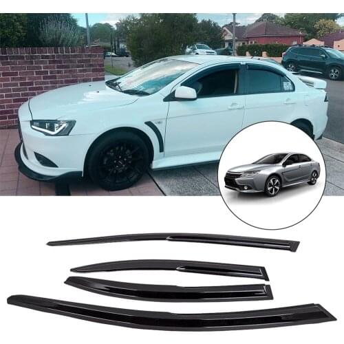 4Pcs Window Visor Rain Wind Vent Guard Shade for Mitsubishi Lancer Sedan 2008-17