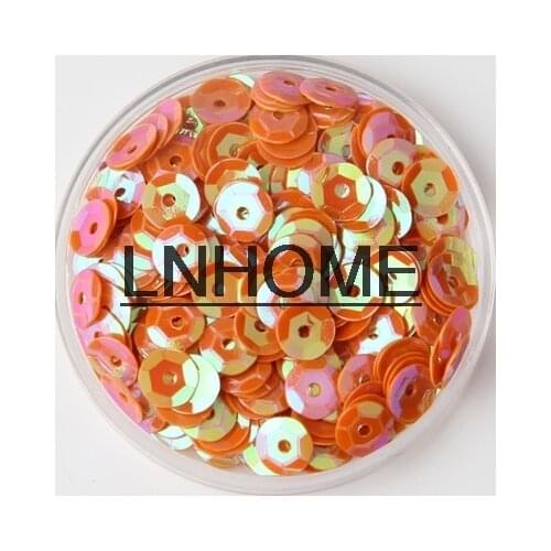 50g 5mm Cup Sequins for Craft Orange AB Round Loose Sequins Paillettes Children DIY Sewing Wedding DIY Accessories Spangles