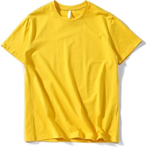 Summer Short Sleeve Yellow T-shirts Man T-shirt Cotton Mens T Shirts Fashion Cute Tee Shirt Male Plus Size Boys Tshirt 3xl 4xl