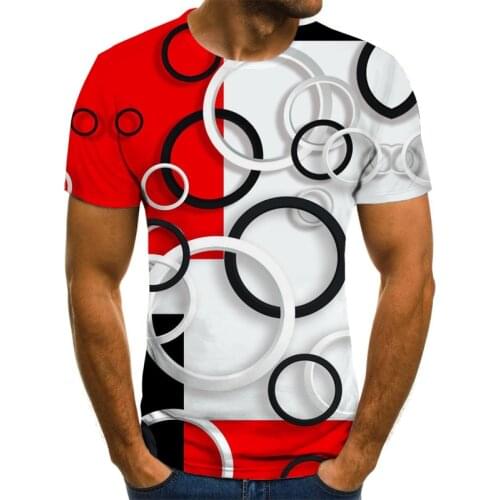 Summer 2021 new 3DT mens Short Sleeve Shirt fun fashion casual design t-shirt mens round neck casual loose